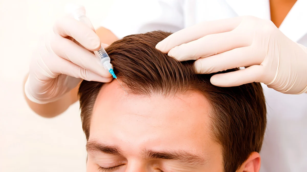 Man receiving PRP hair restoration treatment in Wakefield, MA | Infinite Beauty Med Spa