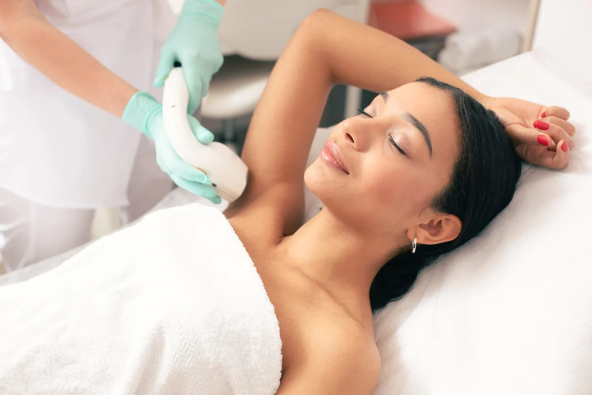 Woman receiving Laser Hair Removal in Wakefield, MA | Infinite Beauty Med Spa